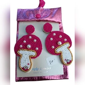SIMPLY SOUTHERN BEADED EARRINGS - MUSHROOMS
